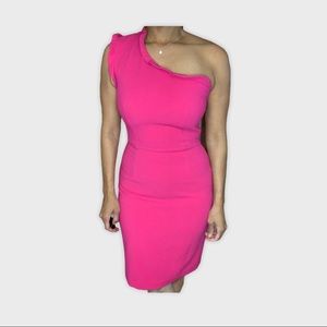 💕Black Halo💕Ruffled one- shoulder sheath dress